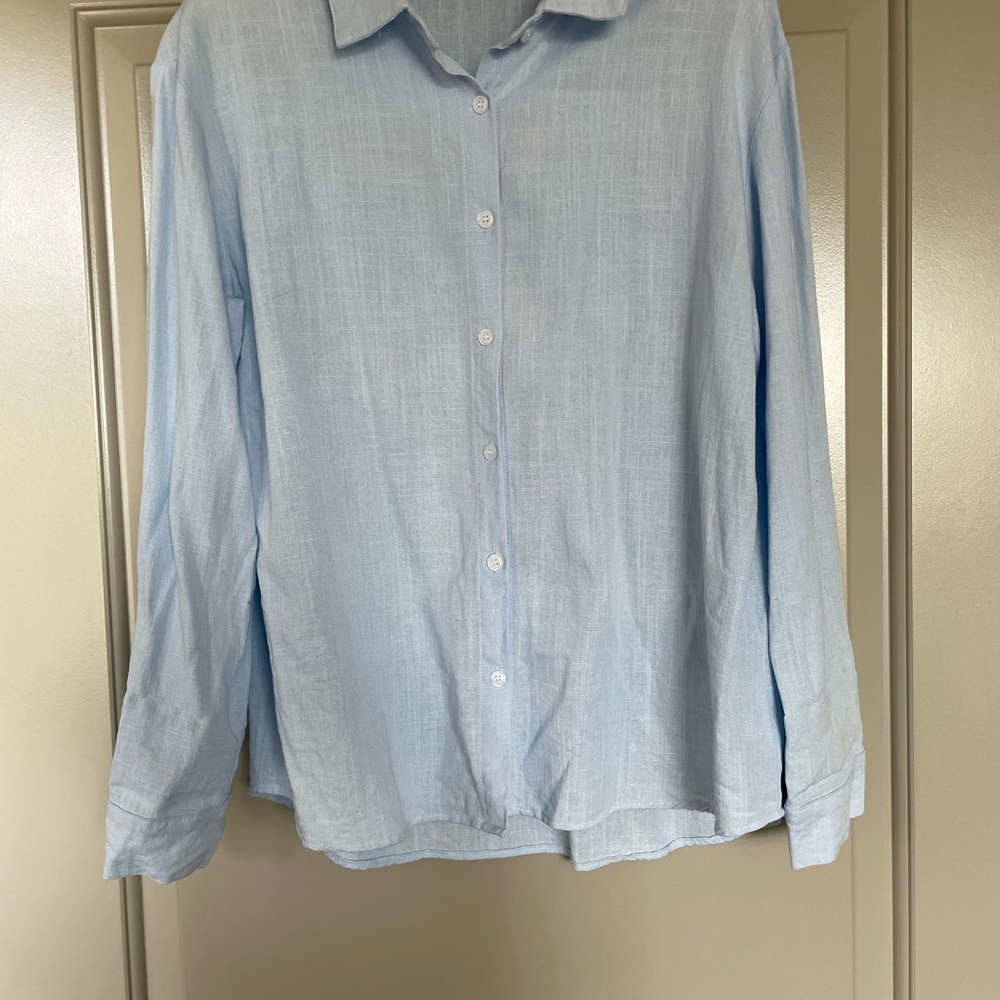 Chic Light Blue Women's Blouse